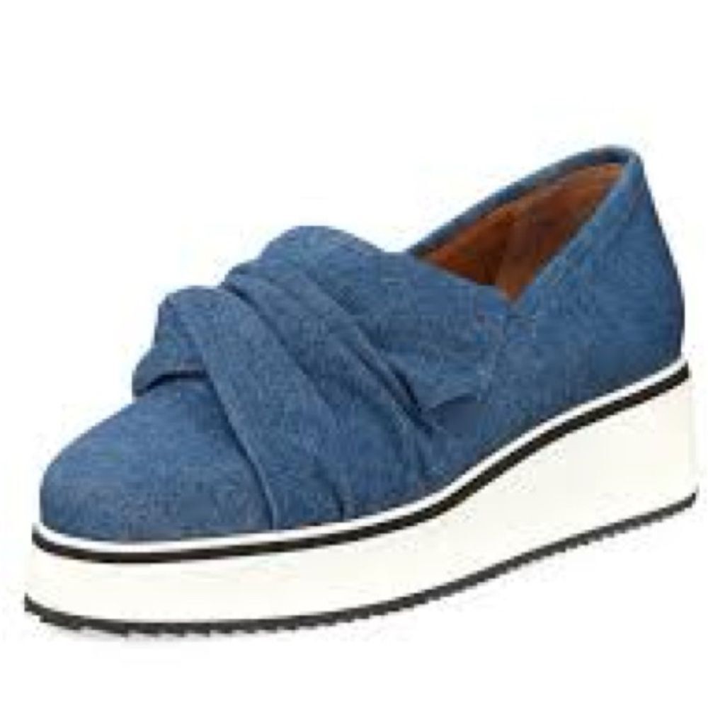 Veronica Beard Denim Effie Platform Sneakers
